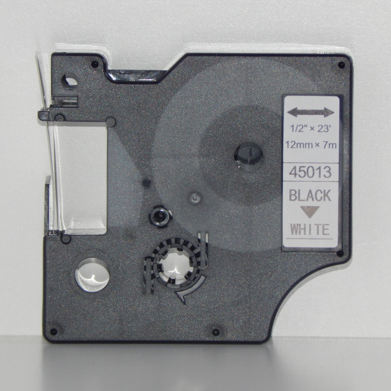 PREMIUM-Schriftband 12mm / 7m kompatibel für DYMO 45013 / S0720530 schwarz auf weiß