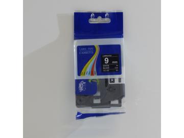 PREMIUM-Schriftband 9mm / 8m kompatibel für BROTHER TZe325 weiß auf schwarz