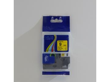 PREMIUM-Schriftband 9mm / 8m kompatibel für BROTHER TZe621 schwarz auf yellow